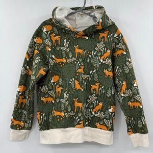 Winter Water Factory organic cotton hoodie deer fox size 8
